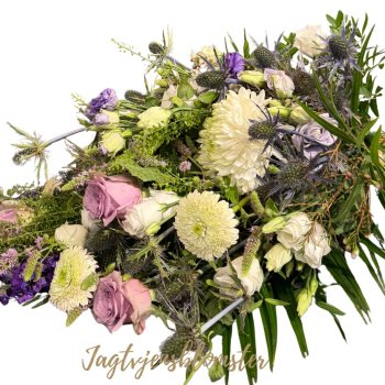 B�rebuket - pastel lilla & hvid