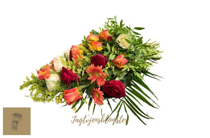 B�rebuket - orange &amp; r�de roser